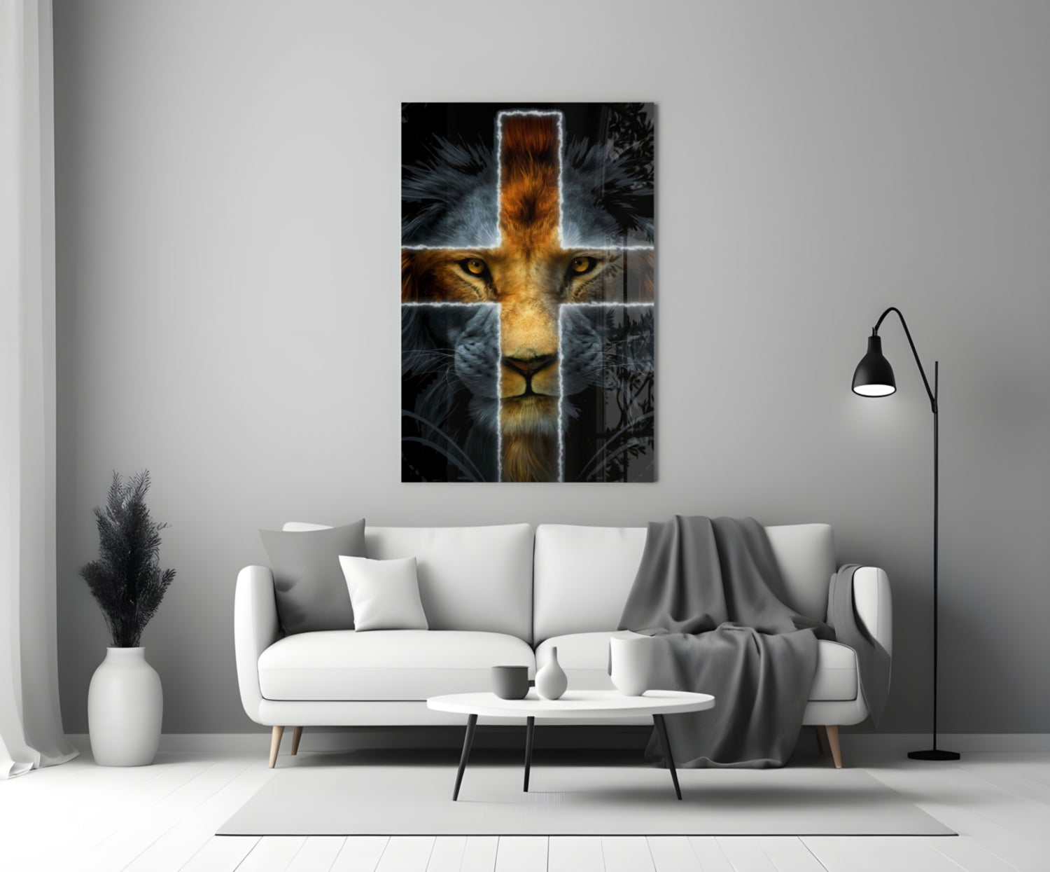 Lion Glass Wall Art
