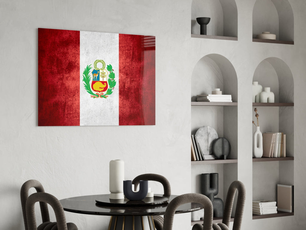 Flag of Peru Glass Wall Art