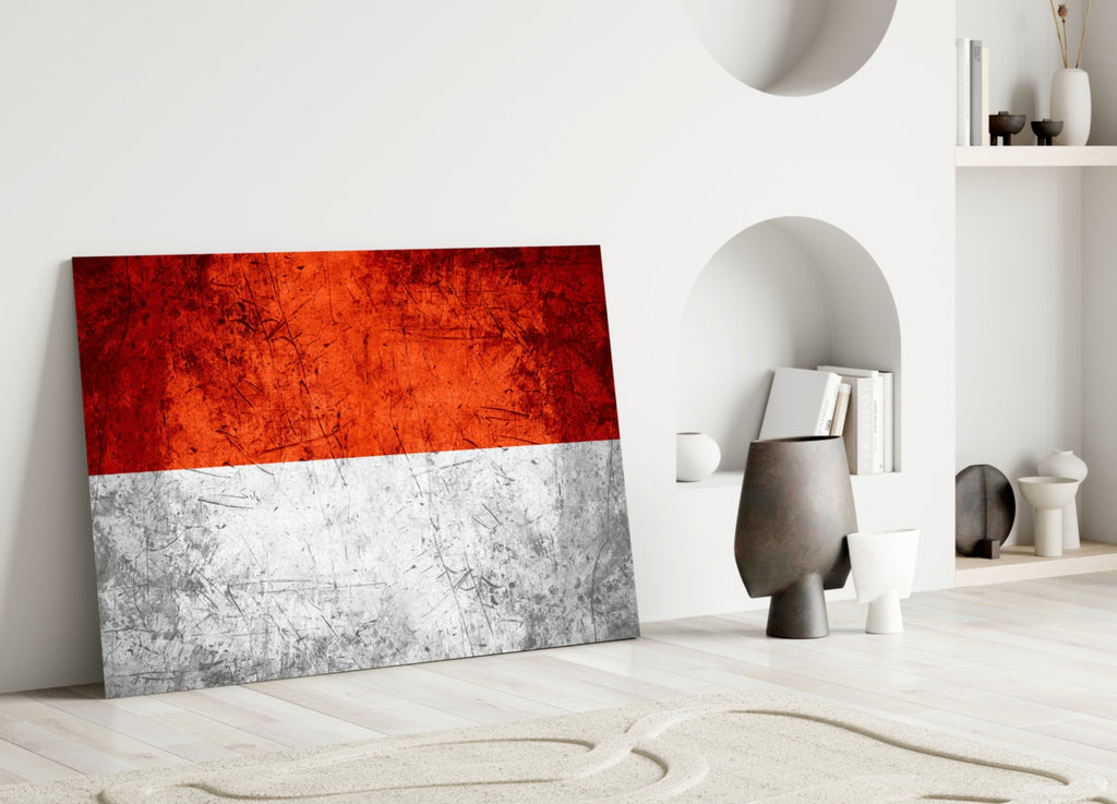 Flag of Indonesia Glass Wall Art