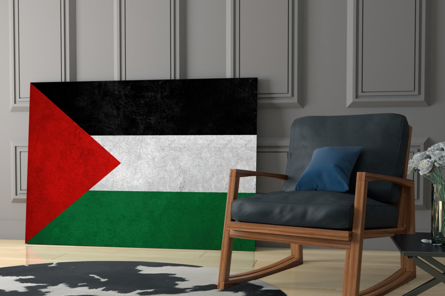 Flag of Palestina Glass Wall Art