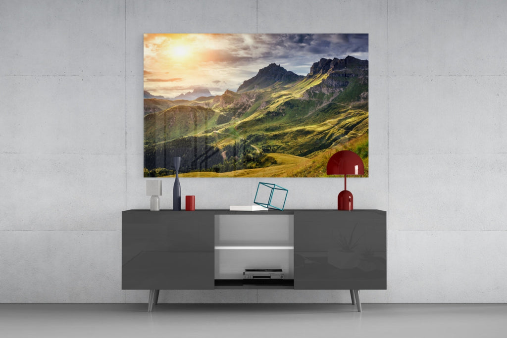 Mountain View Glass Wall Art