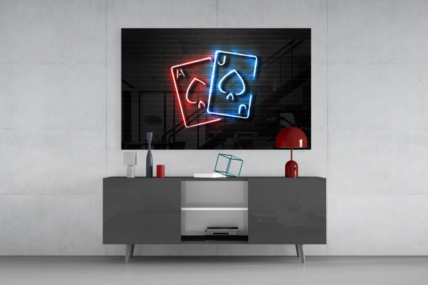 Ace and Joker Glass Wall Art