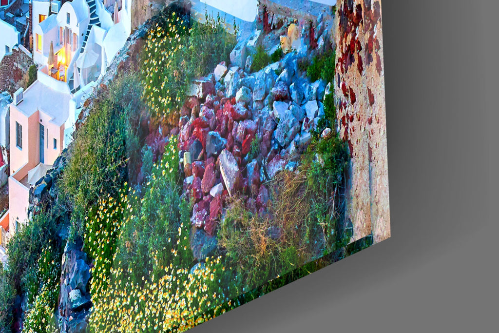 Santorini Glass Wall Art