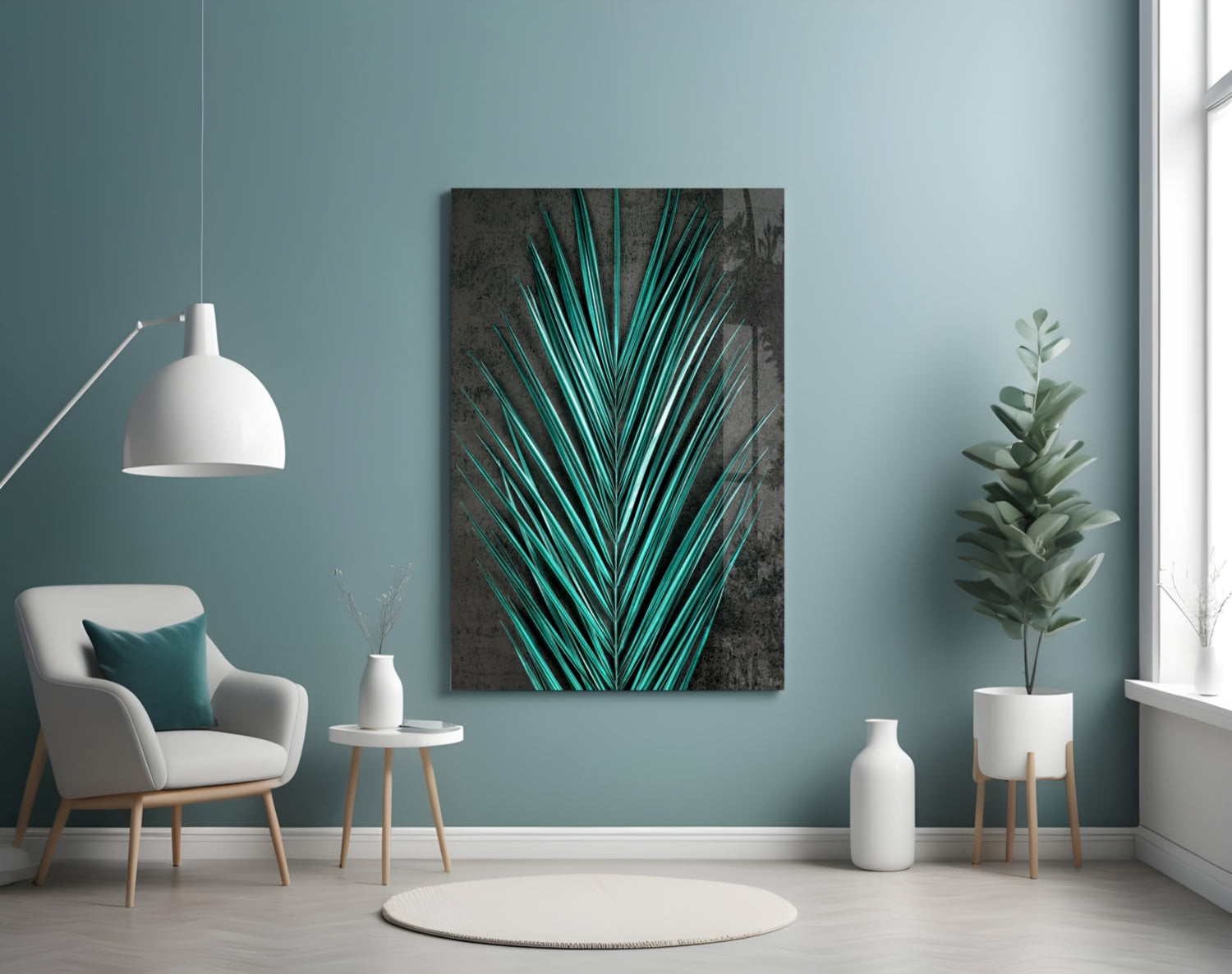 Areca Bunch Glass Wall Art